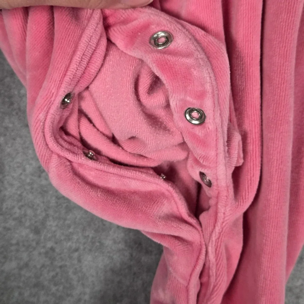Ralph Lauren Baby Girls 6M‎ One Piece Footed Velour Velvet Coverall Pink Vintage